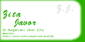 zita javor business card