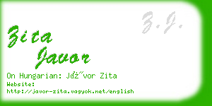 zita javor business card